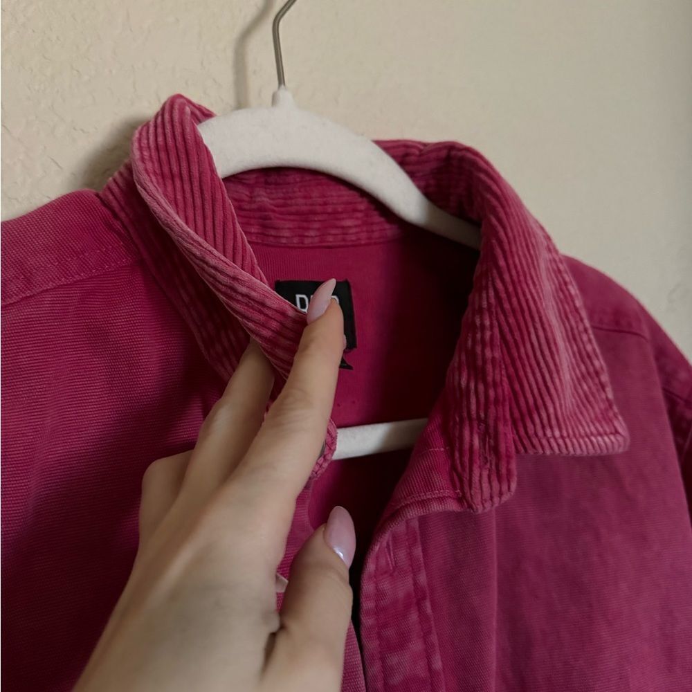 BDG Shacket Sz Small Oversized Corduroy Collar Jacket in Hot Pink - Picture 3 of 7